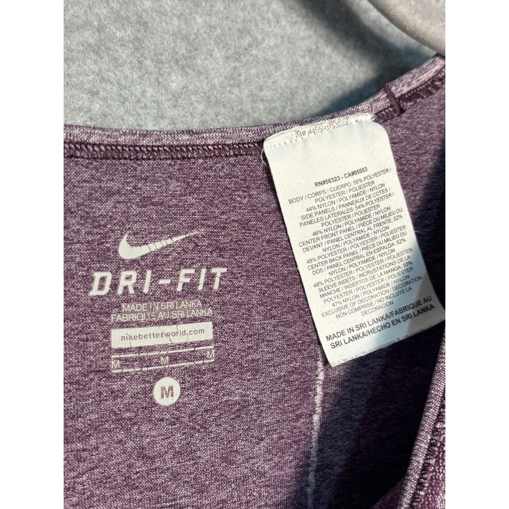 Nike Dri-FIT Long Sleeve Running Top Medium Purple Athletic Gym Workout Tee - Picture 3 of 9